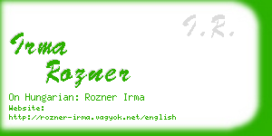 irma rozner business card